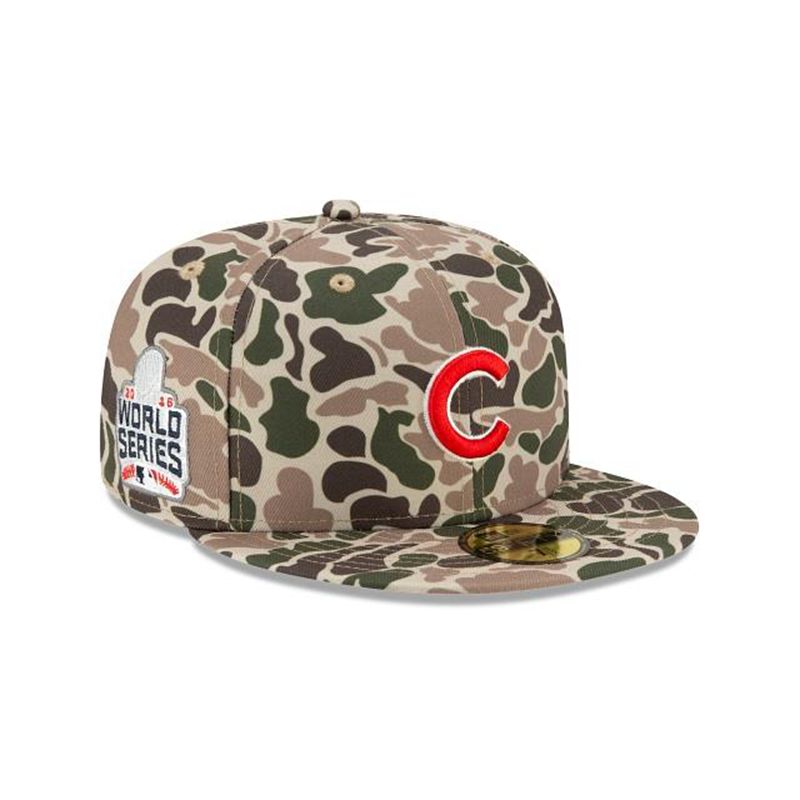 MLB Chicago Cubs Duck Camo 59Fifty Fitted (ISD6839) - Green New Era Caps